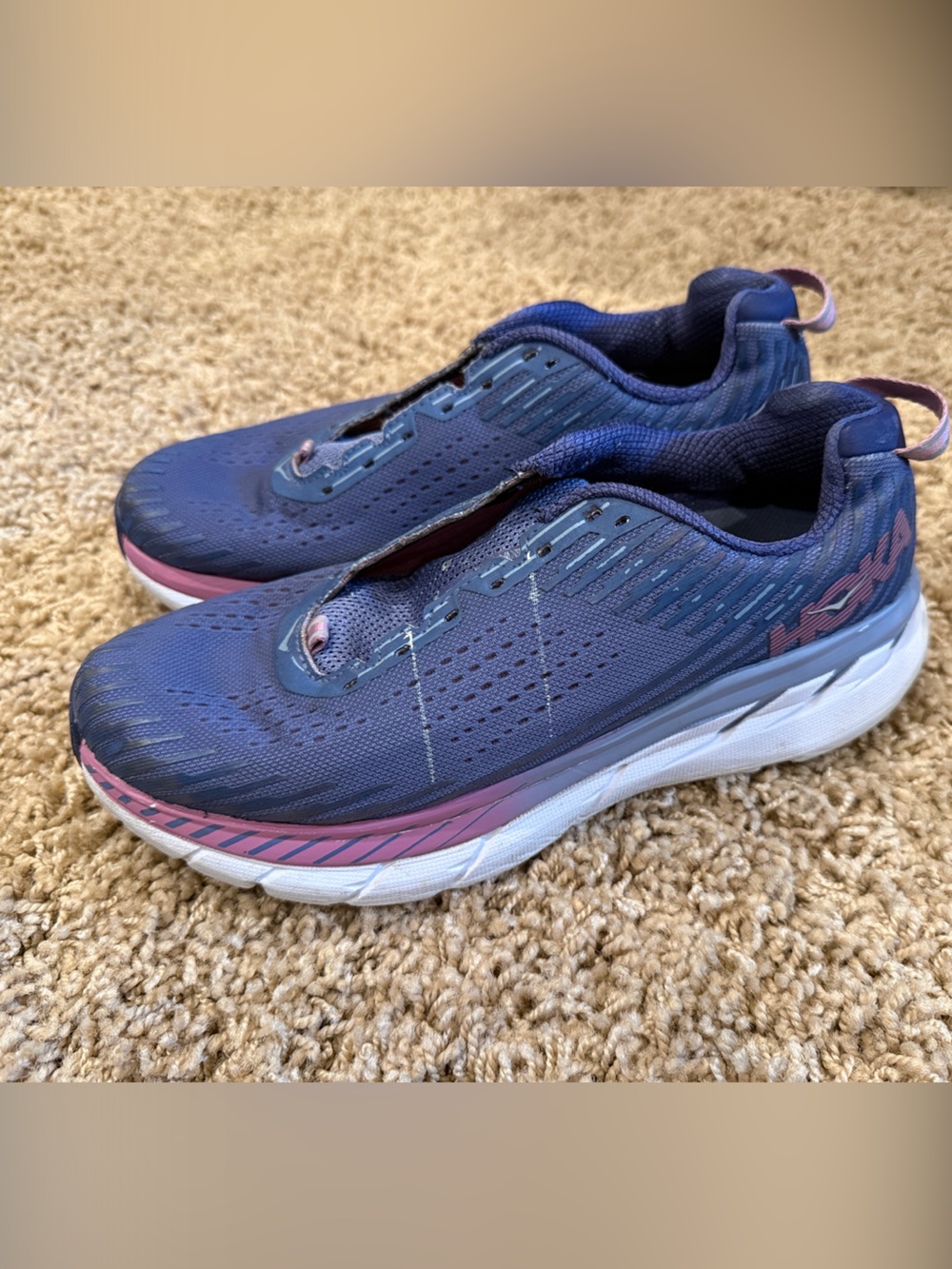 Hoka Women’s Running Shoes - Navy and Purple Accents - Picture 3 of 3